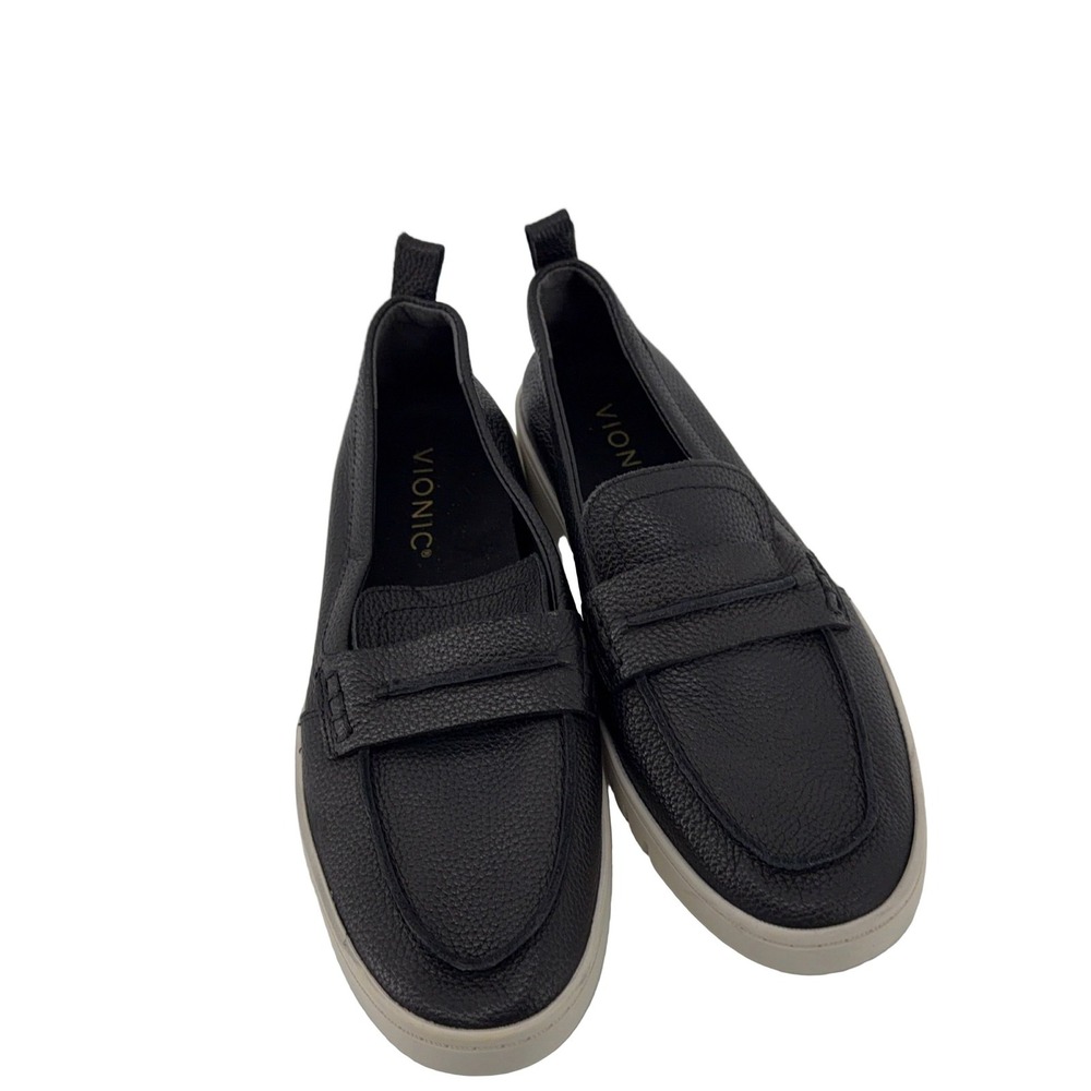 Vionic Uptown Loafers Women's Size 7 Black Leather Arch Support Comfort